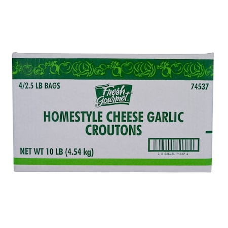 Fresh Gourmet Fresh Gourmet Homestyle Cheese & Garlic Trans Crouton 2.5lbs, PK4 74537